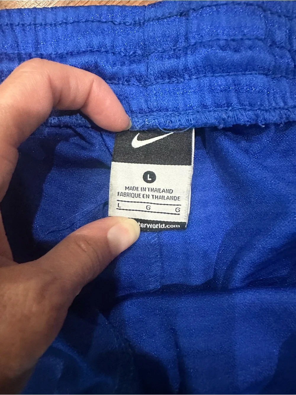 Nike Men's Royal Blue Athletic Shorts with Neon Yellow Drawstring